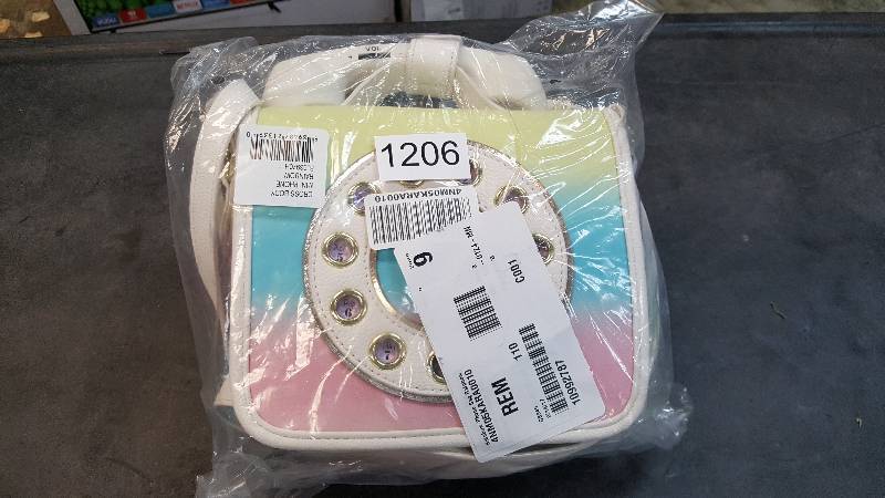 lot 1206 image: Womens Betsey Johnson Phone Crossbody Bag Rainbow