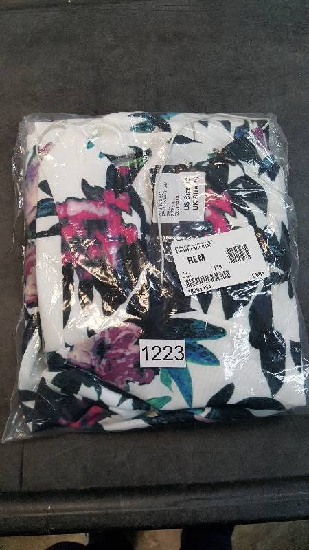 lot 1223 image: AX Paris Womens Bold Floral Skater Navy Floral Dress Navy 14