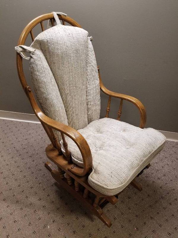 lot 67 image: Solid Wood GliderRocker, 42x22x22