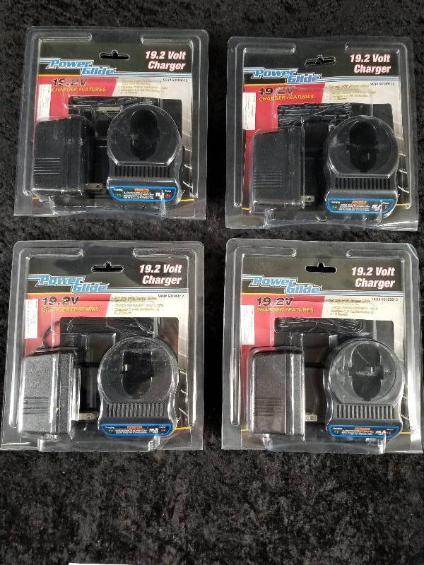 lot 49 image: Lot - (4) NIP PowerGlide 19.2v Chargers, SKU 60109012
