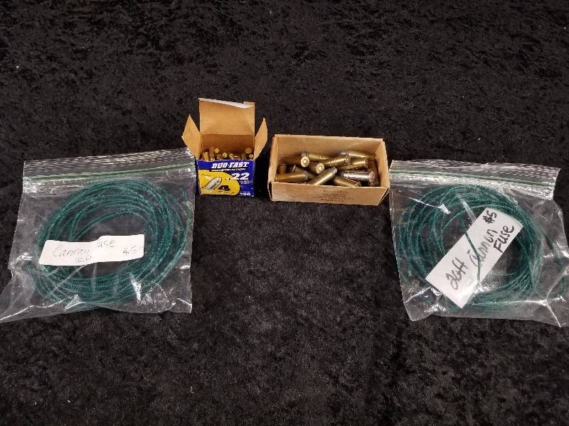 lot 77 image: Lot - .22 Cal Ammo, 38 Special Reload Ammo, Cannon Fuses