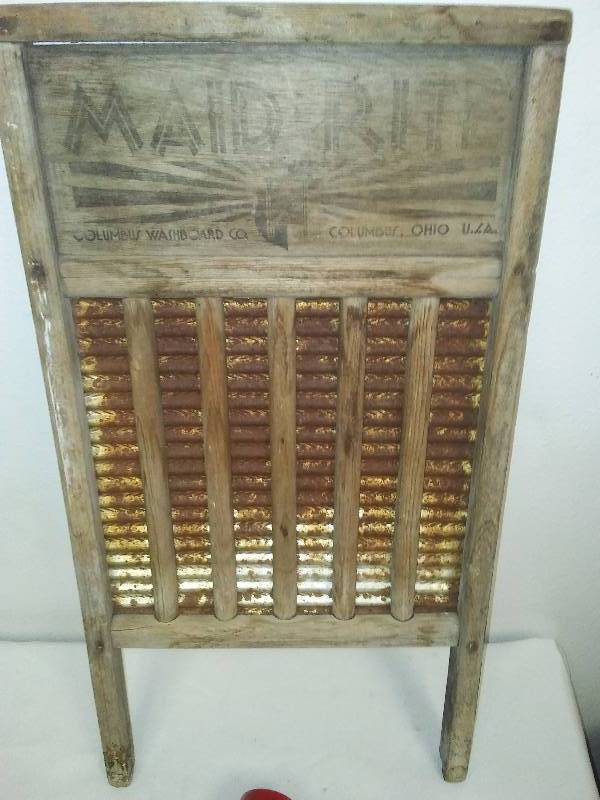 lot 36 image: Vintage Maid Rite Washboard and donut maker plus more