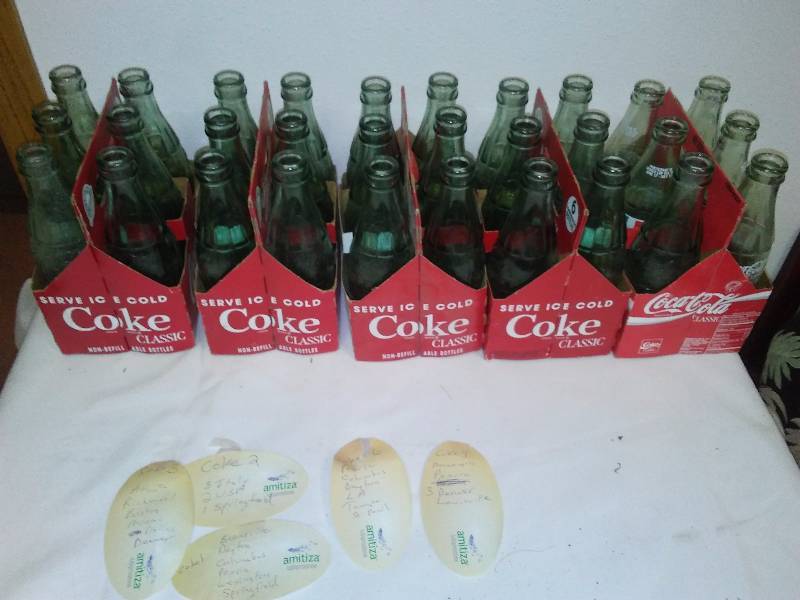 lot 45 image: 1923 Retro Coca Cola Bottles, 6 oz., see pictures for complete listing details (30) 5 six packs
