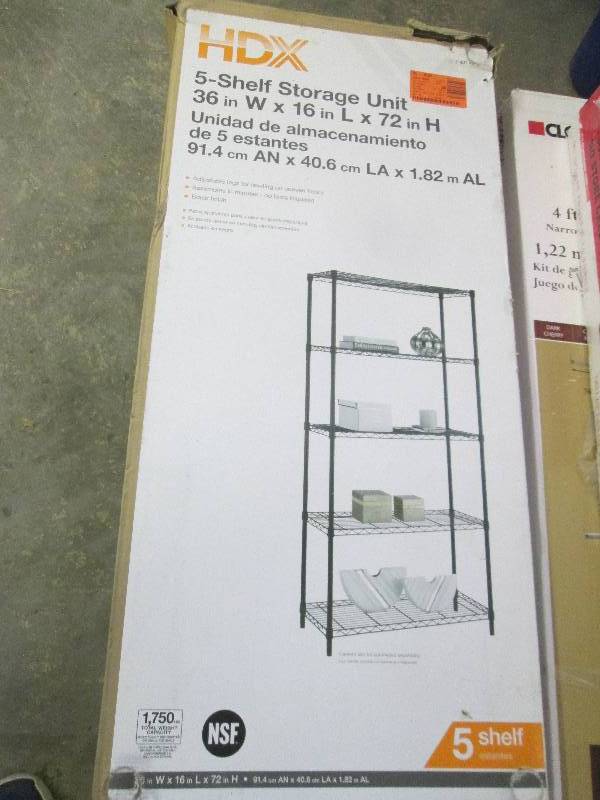 HDX 5-Shelf 36 in. W x 16 in. L x 7...