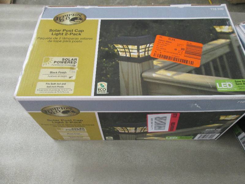 Hampton Bay Solar Black LED Deck Po...