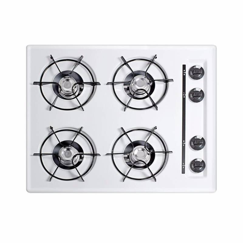 lot 22 image: Summit Appliance 24 in. Gas Cooktop in White with 4 Burners