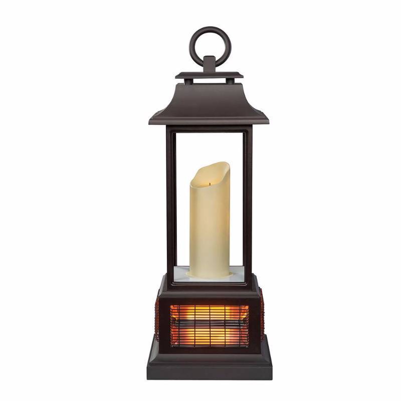 lot 29 image: Duraflame 1400-Watt 30 in. Infrared Radiant Electric Portable Heater Lantern, Bronze with Remote Control and LED Flameless Candle