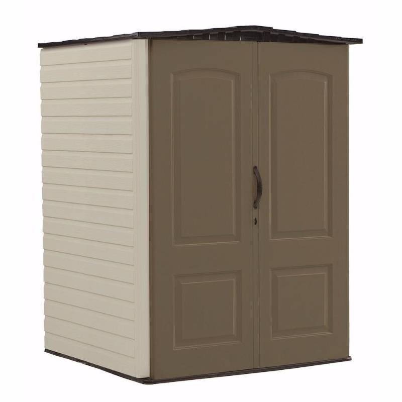 lot 35 image: Rubbermaid 6 ft. 4 in. H x 4 ft. 7 in. W x 4 ft. 4 in. D Medium Vertical Plastic Shed