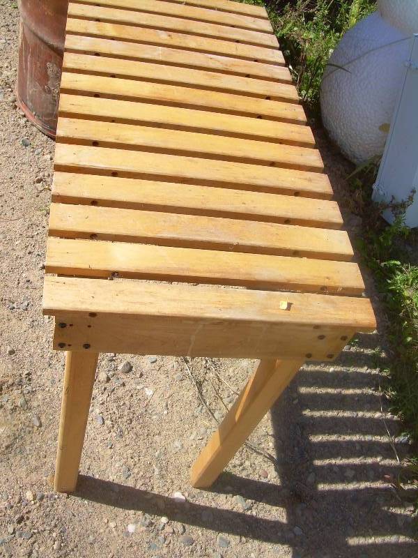 WOODEN SLATED TABLE