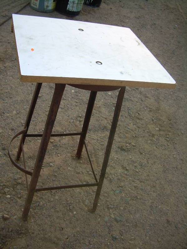 METAL SHOP TABLE WOOD TOP
