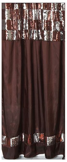 lot 1439 image: Elite Sequined Shower Curtain &amp Elite Sequined 3-Pc. Towel Set