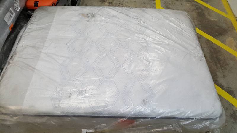 lot 1265 image: AS-IS Sealy Posturepedic Anniversary Cushion Firm Mattress Only (Box Spring Not Included) - Queen Size Tear, Read Description