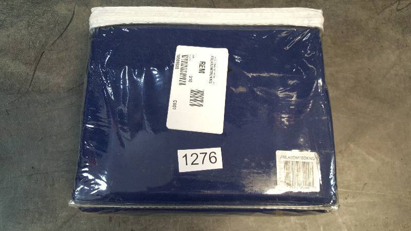 lot 1276 image: alcove Solid Color Microfiber Sheet Set - Midnight Blue - King Size