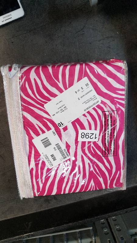lot 1298 image: alcove Spring Print Sheet Set - Pink Zebra - Twin Size