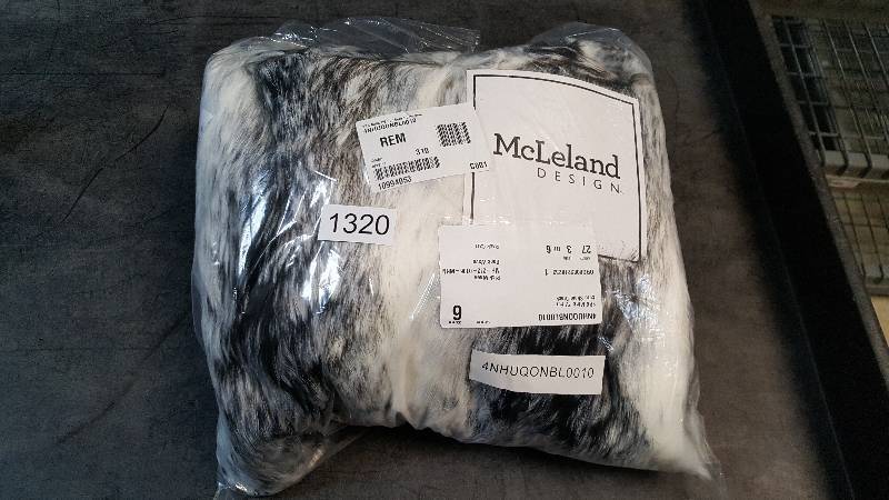 lot 1320 image: McLeland Design Imitation Fur Euro Sham Pair (Cases Only)