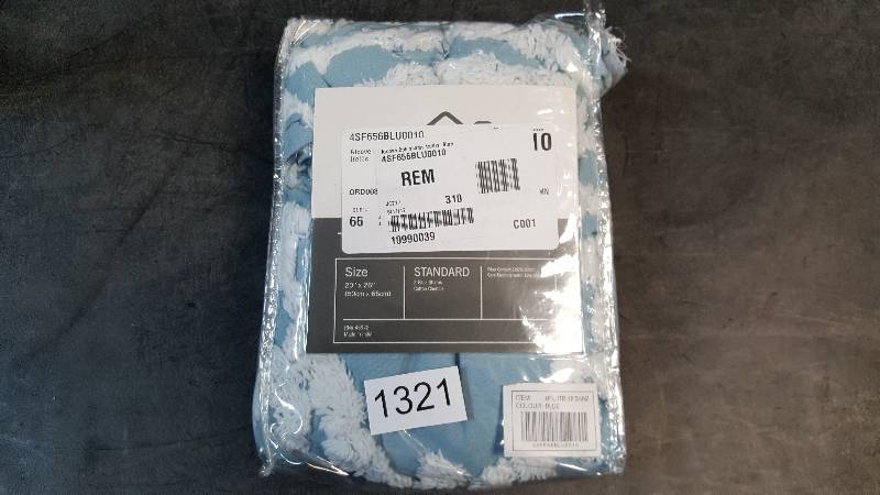 lot 1321 image: alcove Trellis 2-Pc. Chenille Sham Set - Blue