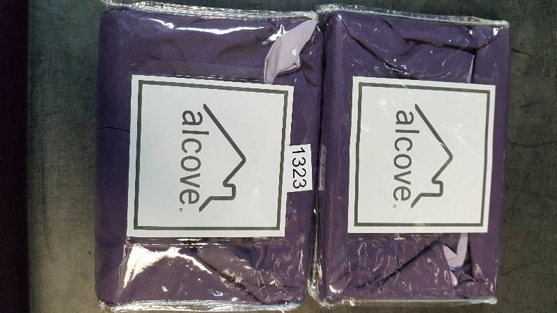 lot 1323 image: Set of 2 - alcove Solid Color Reversible Shams - Grape  Lavender - Twin Size
