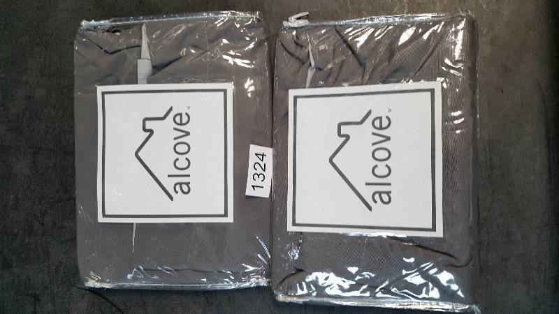 lot 1324 image: Set of 2 - alcove Solid Color Reversible Sham - &nbspCharcoal  Silver - Twin Size