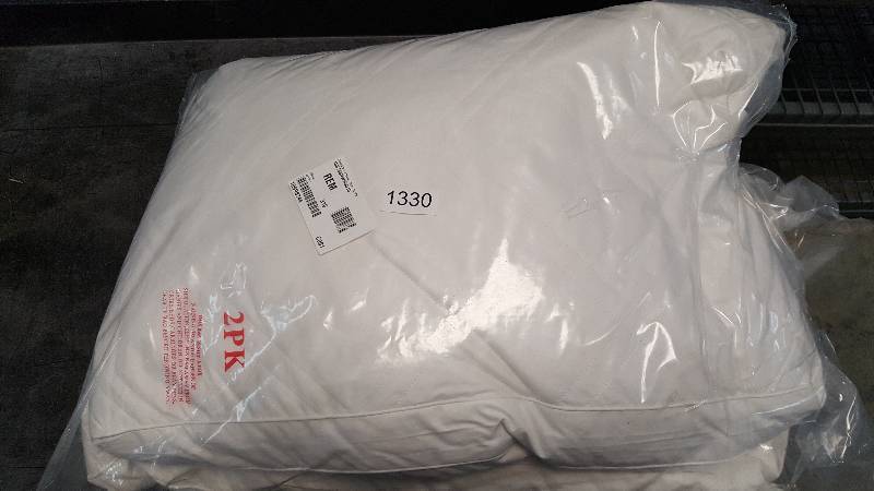 lot 1330 image: Quilted Down Pillows 2-Pack - White