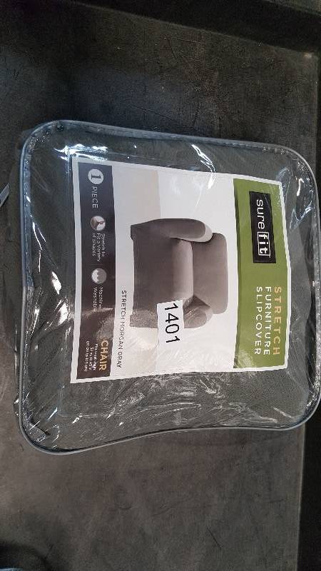lot 1401 image: Sure Fit Stretch Morgan Chair Slipcover - Gray