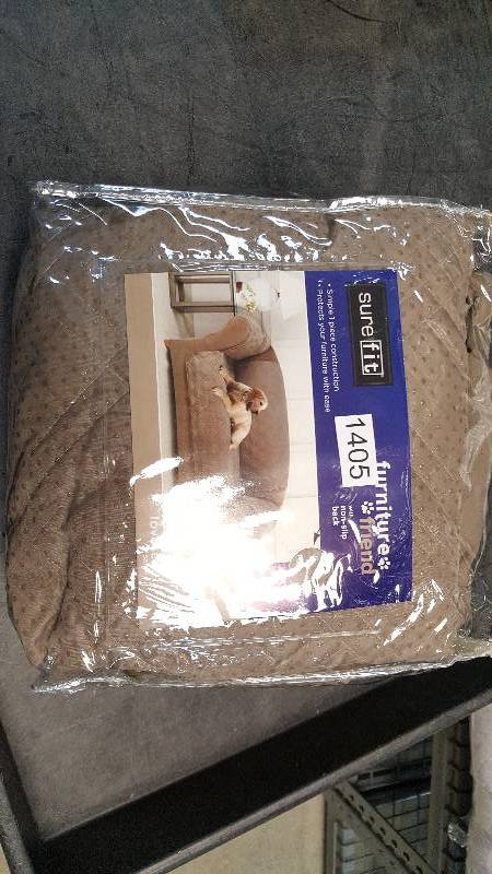 lot 1405 image: Sure Fit Microfiber Nonskid Pet Loveseat Cover - Sable