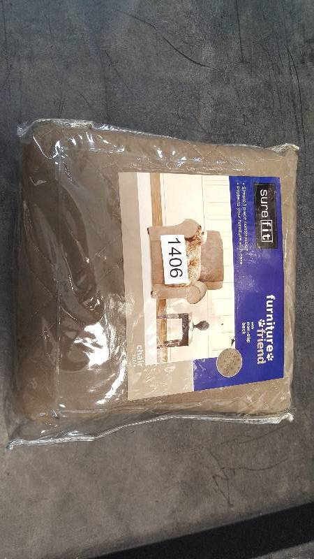 lot 1406 image: Sure Fit Microfiber Nonskid Pet Chair Cover - Sable