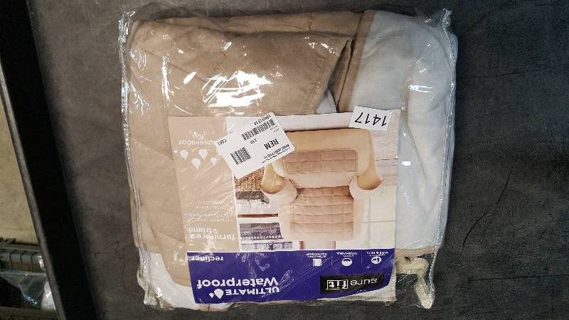 lot 1417 image: Sure Fit Ultimate Waterproof Suede Recliner Cover - Taupe
