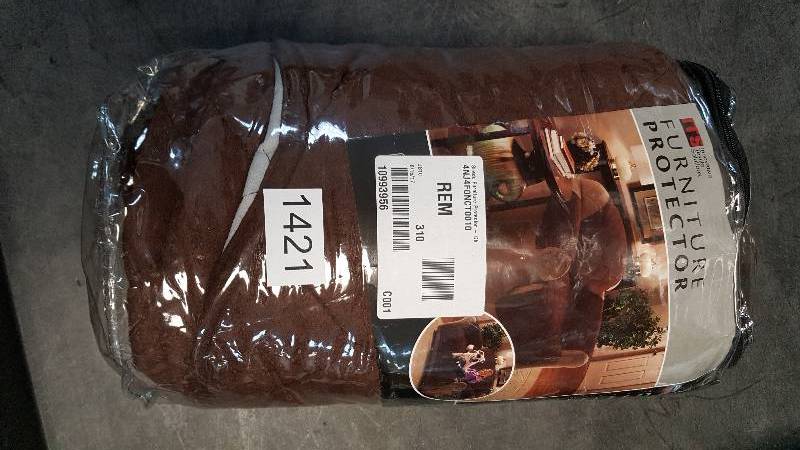 lot 1421 image: Innovative Textile Solutions Suede-Look Chair Protector - Chocolate