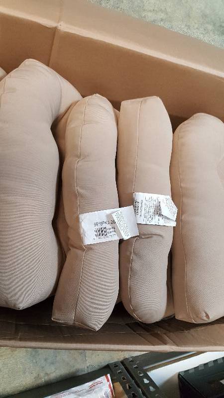 lot 1424 image: Lot of 4 - Jordan Wicker Chair Cushions - Beige