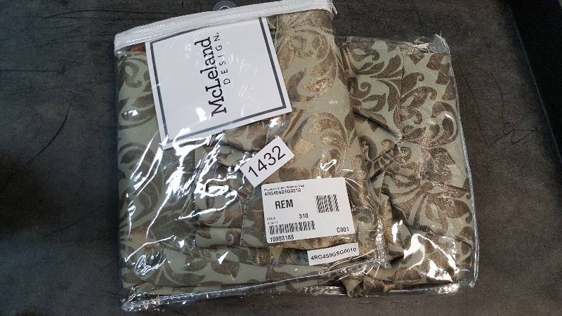 lot 1432 image: McLeland Design Sutton 48 x 36 Blackout Waterfall Valance - Sage