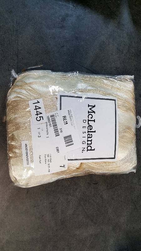 lot 1445 image: McLeland Design Halley 56 x 63 6-Pc. One-Rod Drapery Set - Ivory