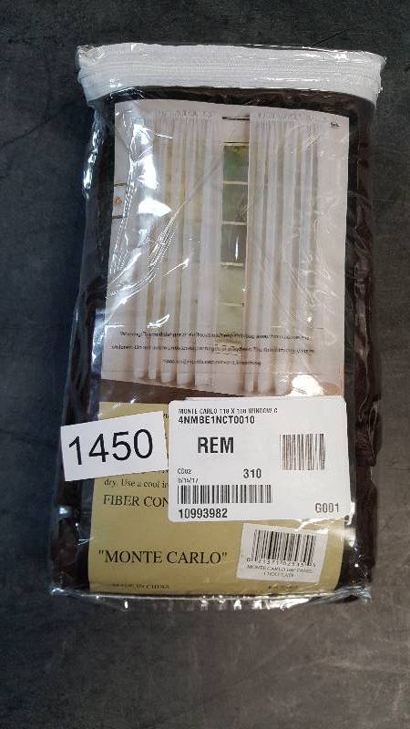lot 1450 image: Lot of 2 - United Monte Carlo 118 x 108 Window Panel Pair - Chocolate