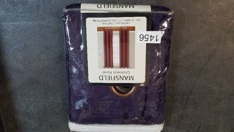 lot 1456 image: United Mansfield 50 x 63 Grommet Window Panel - Plum