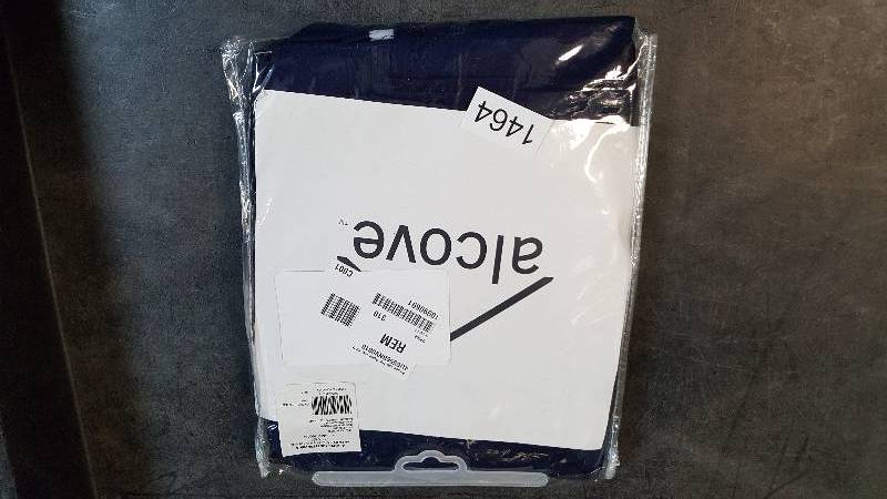 lot 1464 image: alcove 80W x 63L Insulated Foamback Tab-Top Panel Pair - Navy