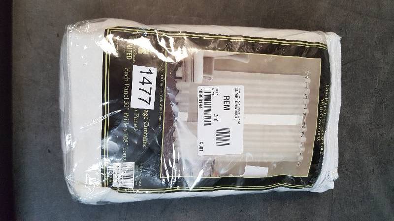 lot 1477 image: United Venetian 100 x 108 Grommet Window Panel Pair - White