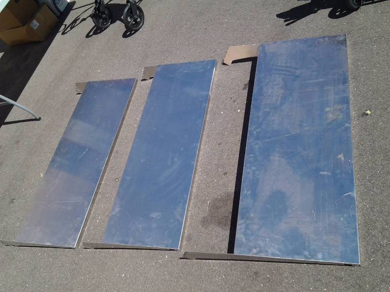 lot 4 image: 3-Stainless Steel Wall Shelves (4 Ft)