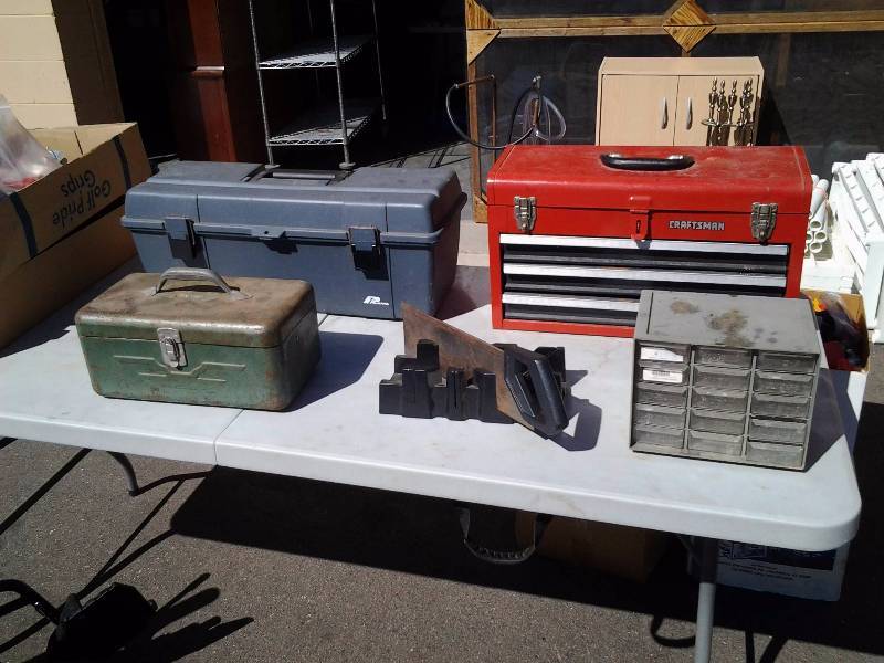 lot 19 image: ToolTackle Boxes, Miter Saw, Organizer