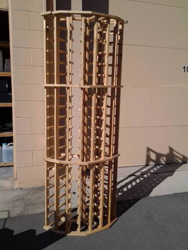 lot 29 image: Wood Wine Bottle Rack 72-Inches Tall