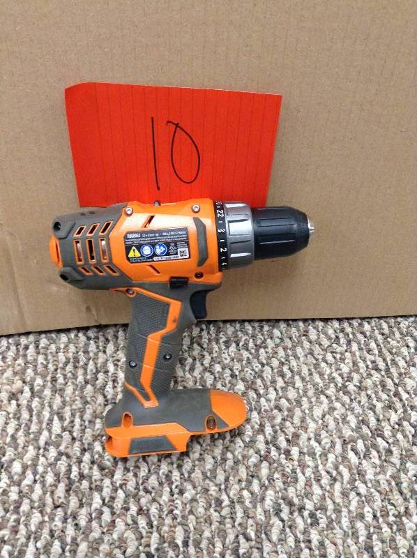 lot 10 image: Ridgid 18-Volt Cordless Lithium-Ion 12 in. Compact DrillDriver