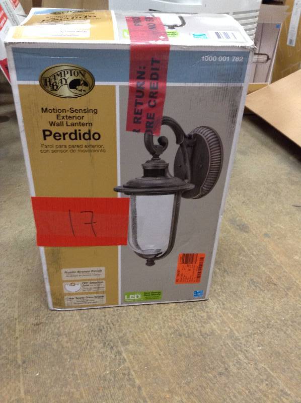 lot 17 image: Hampton Bay Motion Sensing Exterior Wall Lantern Perdido
