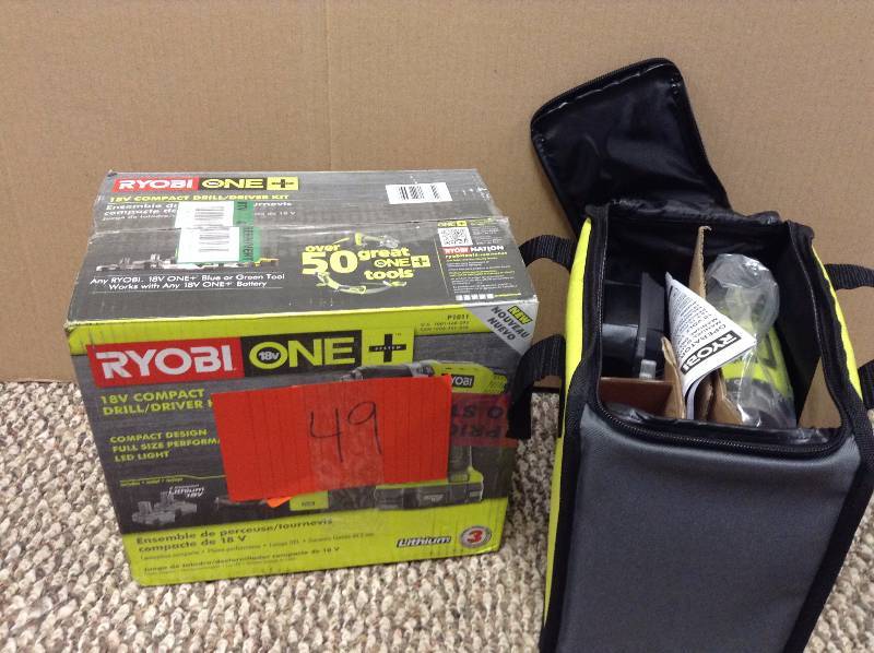lot 49 image: Ryobi 18v compact drill driver set