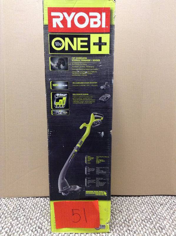 lot 51 image: Ryobi one  10 string trimmer edger
