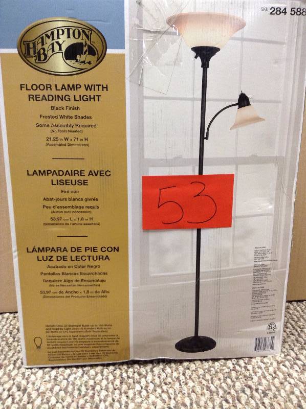 lot 53 image: Hhampton Bay Floor with reading light