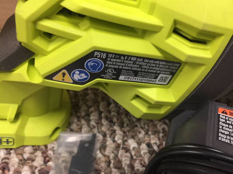 lot 99 image: Ryobi P516 18V Cordless One Variable Speed Reciprocating Saw w 2 Blades