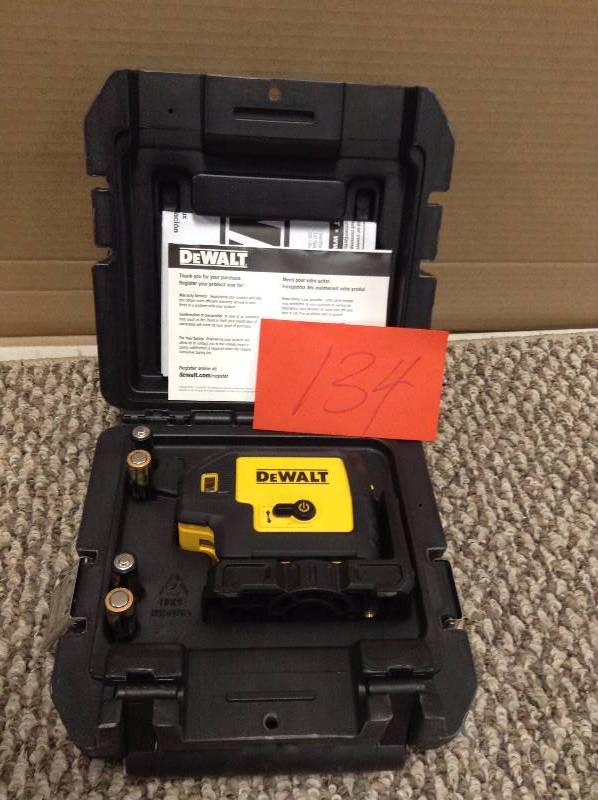 lot 134 image: Dewalt 5 Beam Laser Pointer DW085not used