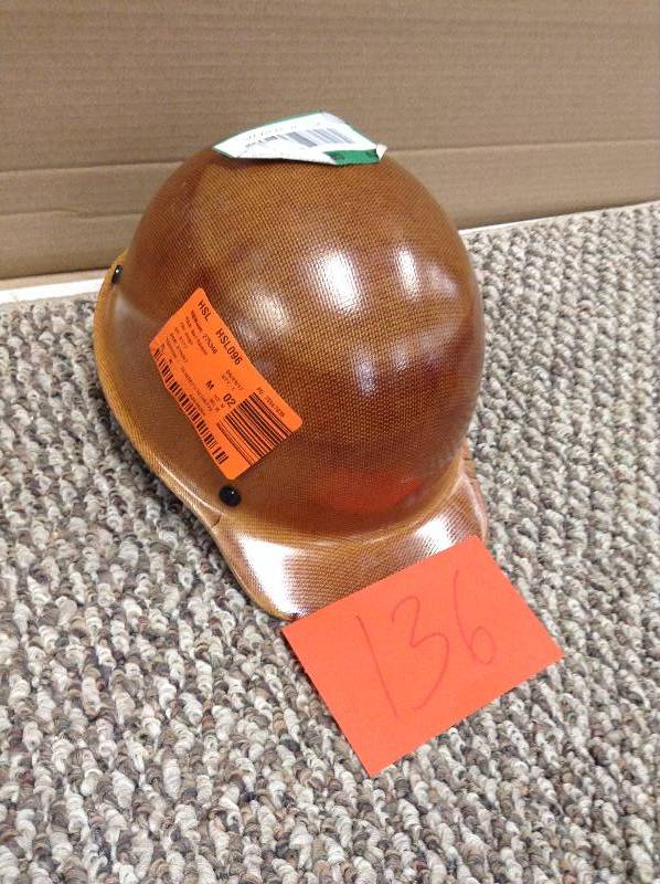 lot 136 image: MSA SAFETY Natural Tan Skullgard Cap not used retails for $96