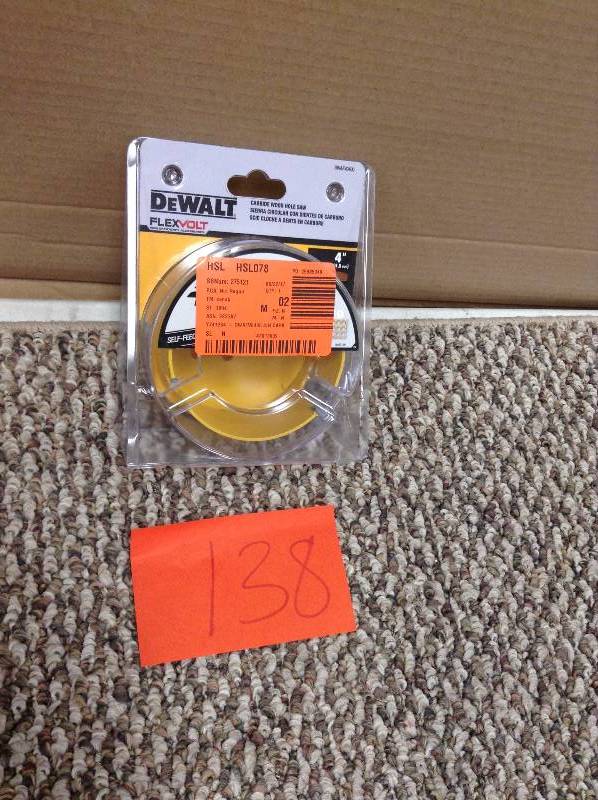 lot 138 image: Dewalt Flexvolt Carbide Hole Saw New