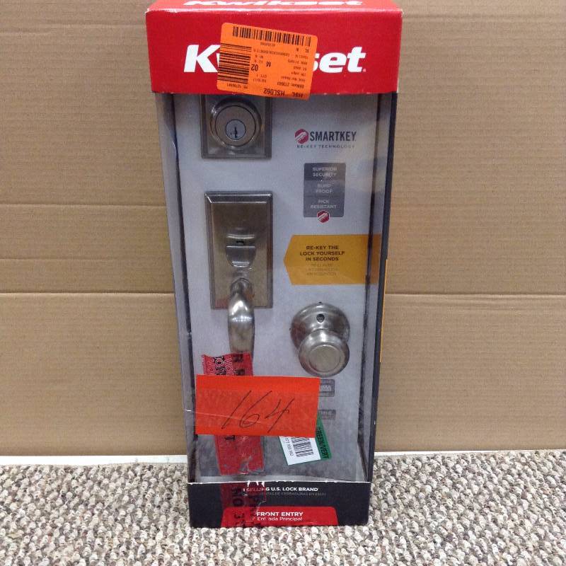 lot 164 image: Kwikset Hawthorne Single Cilindro handleset WCameron Knob Con SmartKey en nquel satinado