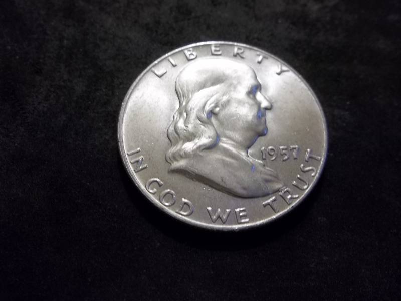 1957 D  Franklin Half Dollar