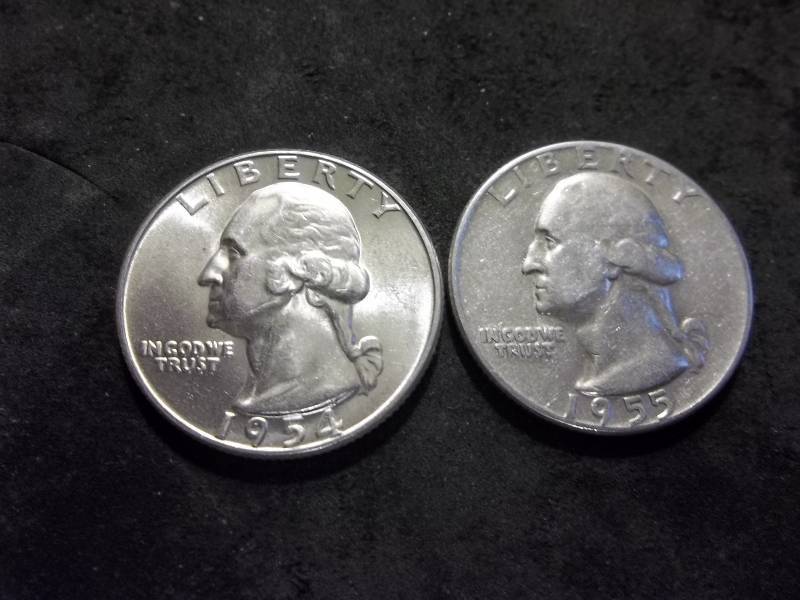 1954, 1955 Washington Quarters
